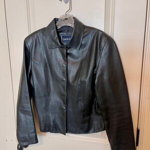 Saguaro Black Leather Jacket for Women